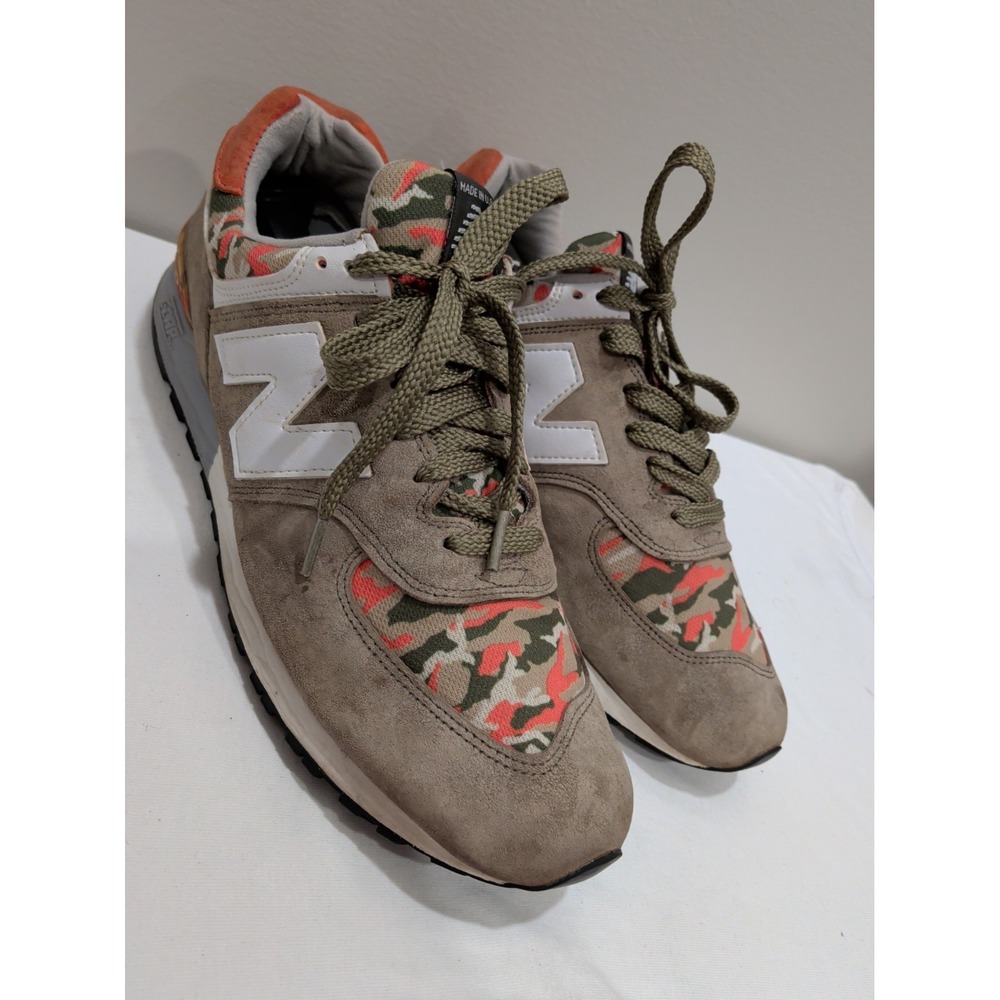 New Balance 576 Orange And Green Camo Us576CM2 Suede Men's Sz 9.5 MADE IN USA